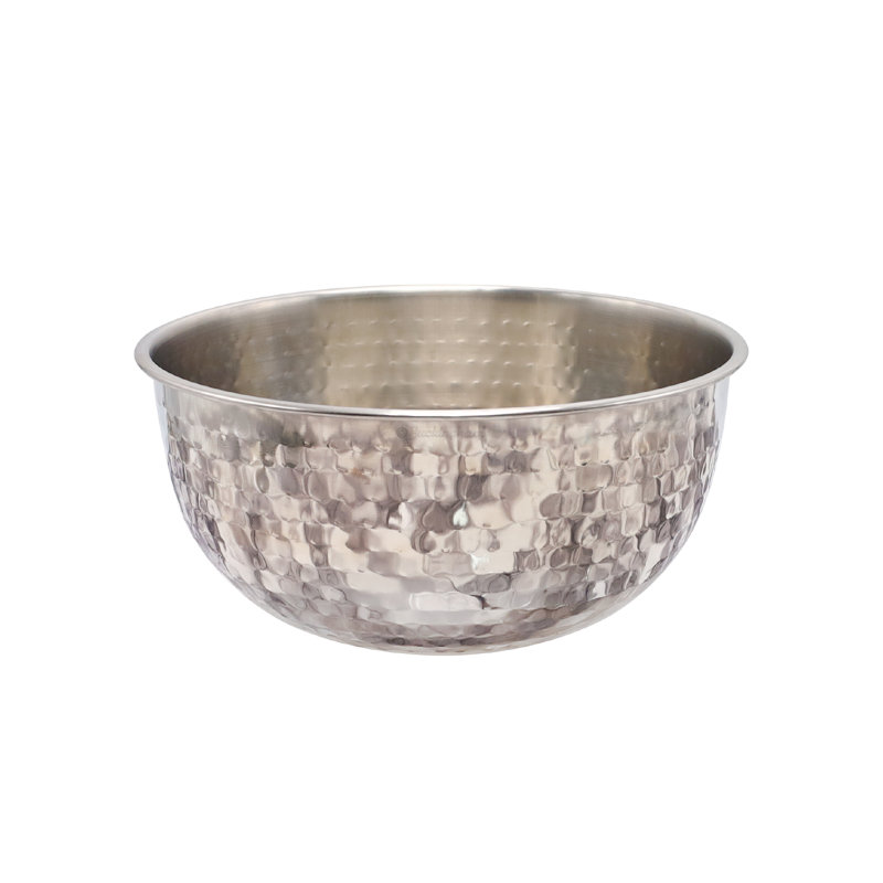 Buckingham Salad Mixing Bowl Stainless Steel with Hammered Effect, 24cm