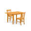 L'ensemble 3 pièces de table et chaises de cuisine contient une table de salle à manger rectangulaire avec rallonge papillon et 2 chaises de salle à manger, chêne-99527776-28793141-18323689