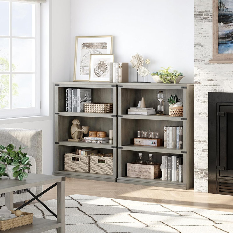Bookcase, Gray, 101 cm H x 80 cm W x 20.5 cm D x