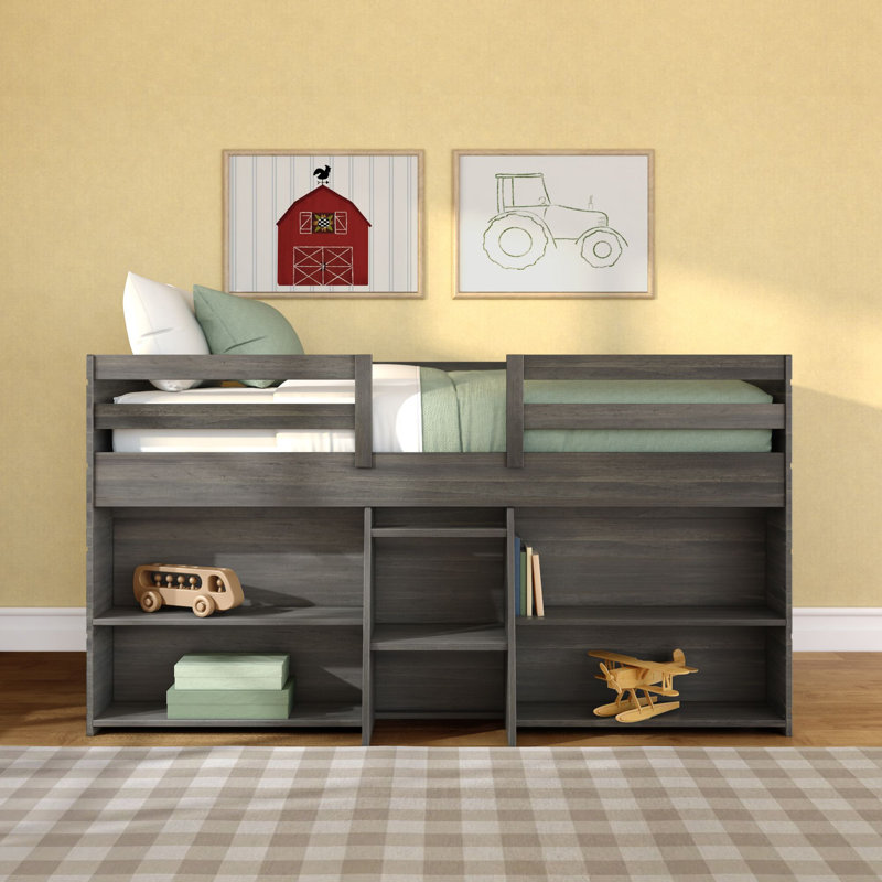 Decimus Kids Twin Loft Bed, Gray