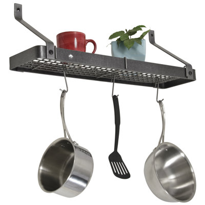 Steel Handcrafted Rectangle Wall Mounted Pot Rack