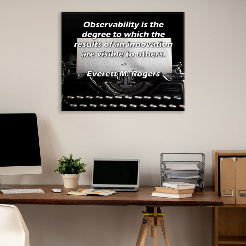 Toile tendue d'ArtsyQuotes par Everett M. Rogers: «L'observabilité est la mesure dans laquelle les résultats d'une innovation sont visibles pour les autres.