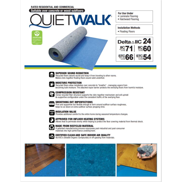 quietwalk lv luxury vinyl, laminate, or wood underlayment