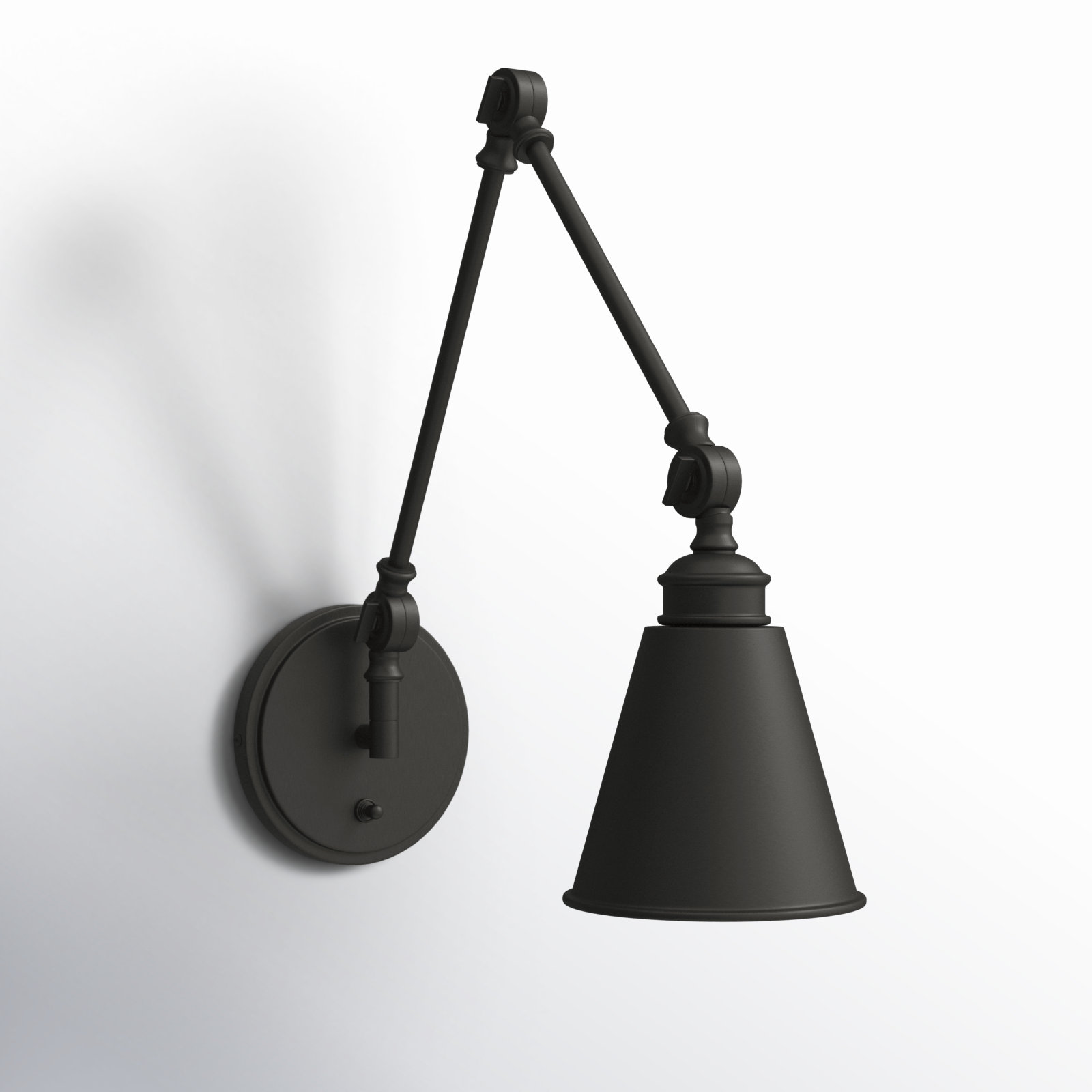 Beckham Single Light Swing Arm Sconce, Matte Black