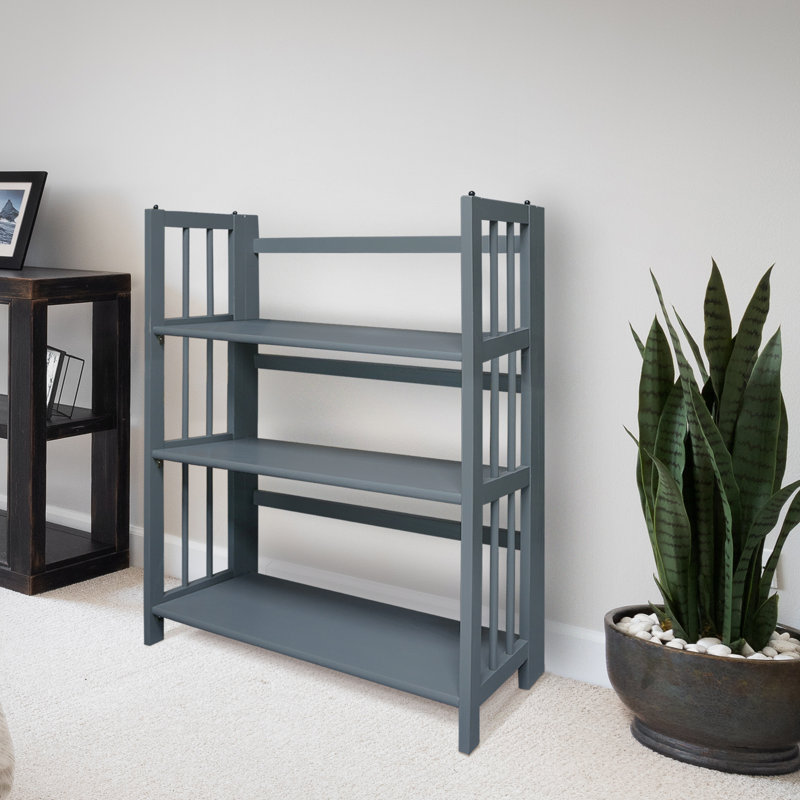 Bibliothèque étagère en bois massif H 38 "x l 27,5" Saruf, Blanc, (3 tablettes) H 38 po x l 27,5 po x P 11,5 po