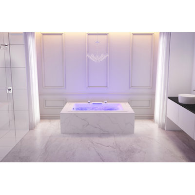 Elara® 60" x 36" Drop in/Undermount Soaking Acrylic Bathtub