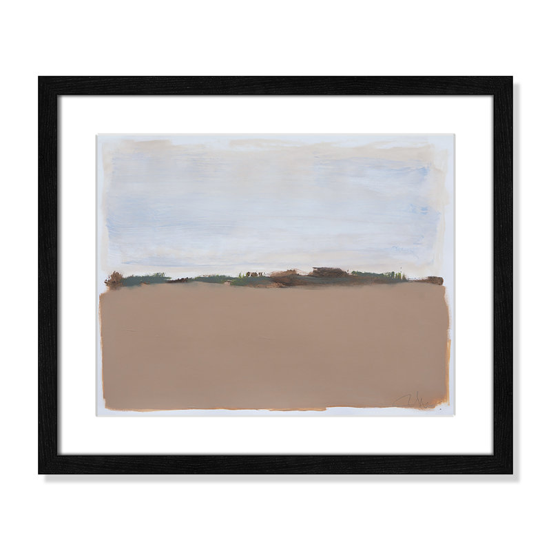 Neutral Desert Plains By Filippo Ioco - Framed Art w/ 4 Ply Matboard, Black Framed, 19" H x 16" W x 0.75" D