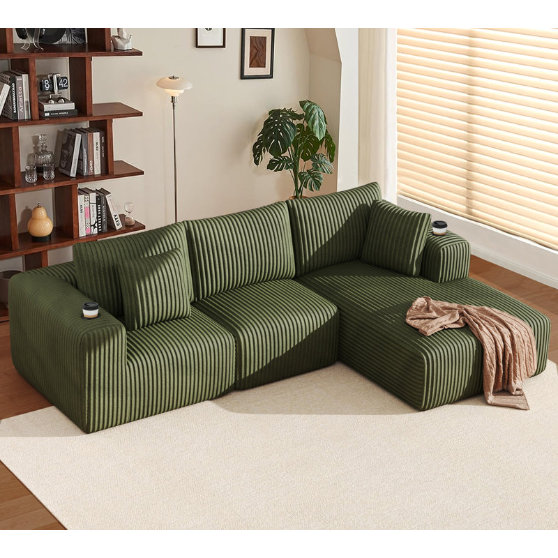 3 Seater Velvet Sofa & Chaise