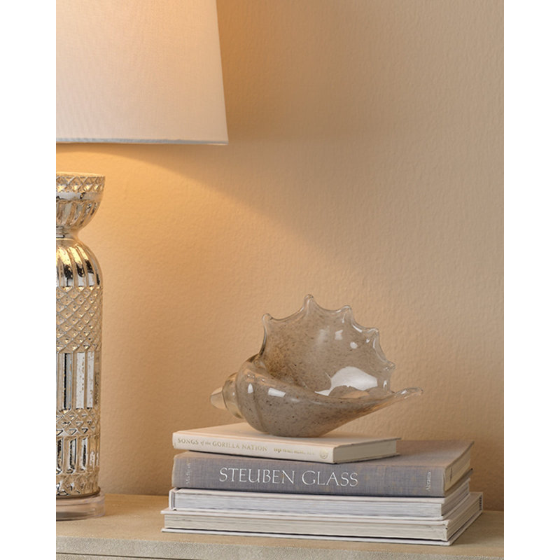 Triton Shell Blown Glass, Gray