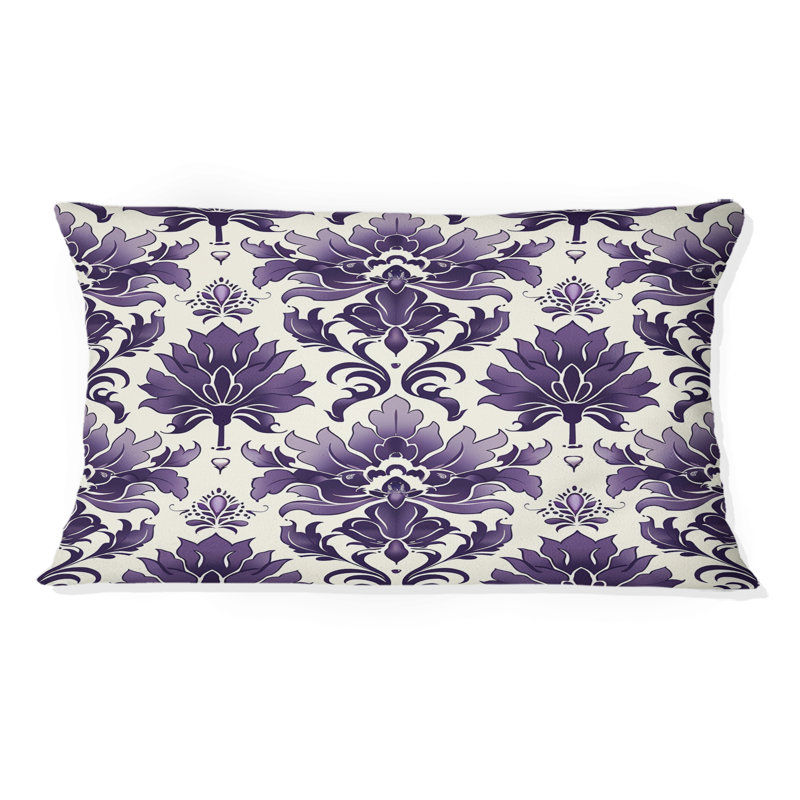 Coussin lombaire mauve damassé Elegance VI - Modern