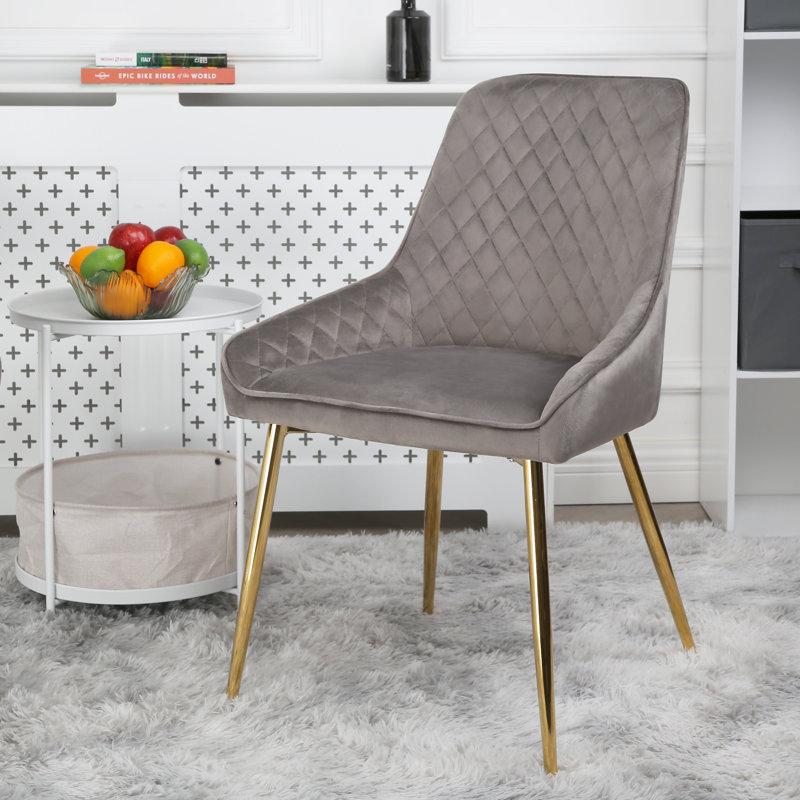 Meir 4 -Person Dining Set, Oak, Grey/Gold
