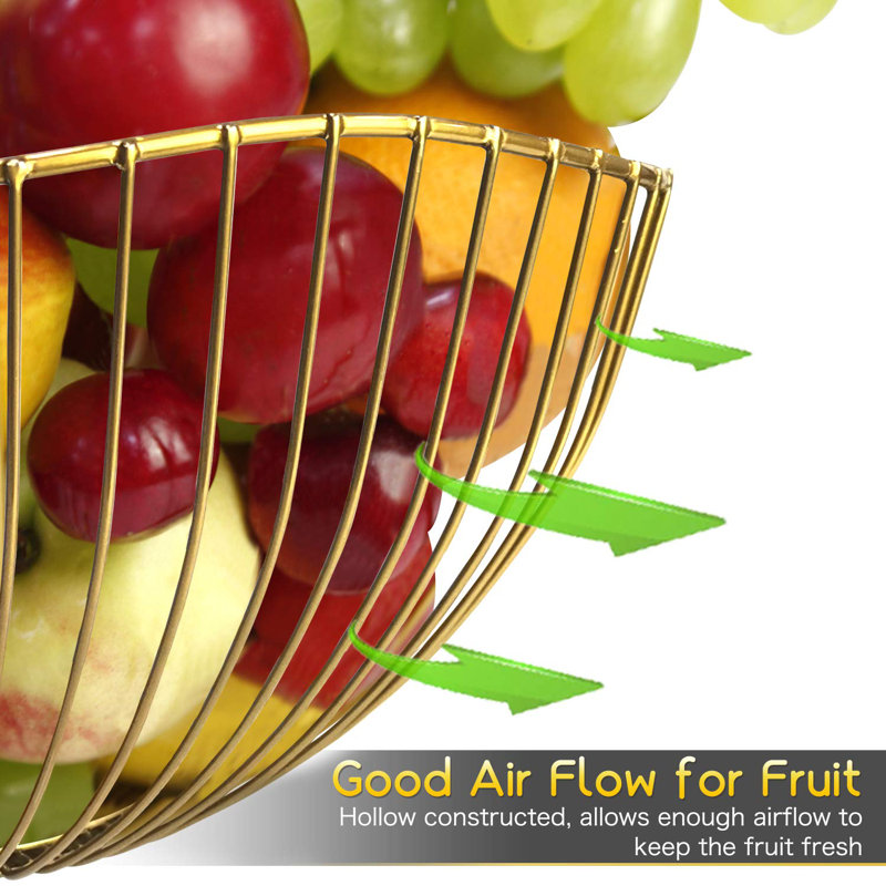 Wire Fruit Basket Gold Fruit Bowl