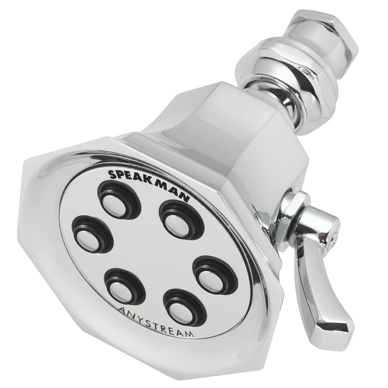 6 Jet Multi Function Adjustable Shower Head, Polished Chrome, 1.75 GPM