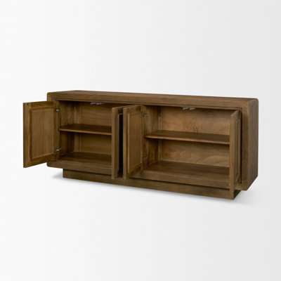 Valterra Dark Brown Wood w/ Cappuccino Marble 4 Door Sideboard