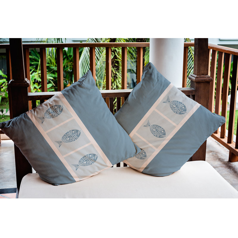 Housse de coussin Bartow, 20 po x 20 po, Fumée poussiéreuse