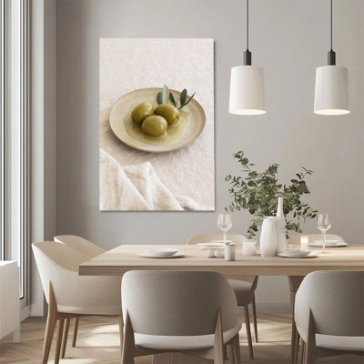1Pc Framed Canvas Poster Print Olive Fruit, Olive Branches and Leaves, Minimalist Naturalism Style Wall Art Decor, Perfect for Room Decor Living Room Bedroom Office Kitchen Bathroom Home Decor, Ideal Home Wall Decoration Gift