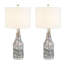 Ensemble de lampes de table décoratives en verre, base en cristal et abat-jour en lin doux, lampe d'appoint à intensité variable pour les espaces de vie intérieurs (sans ampoule incluse)