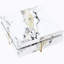 Table basse moderne carrée texturée en marbre avec 4 tiroirs et base suspendue, blanc, 43,3 po