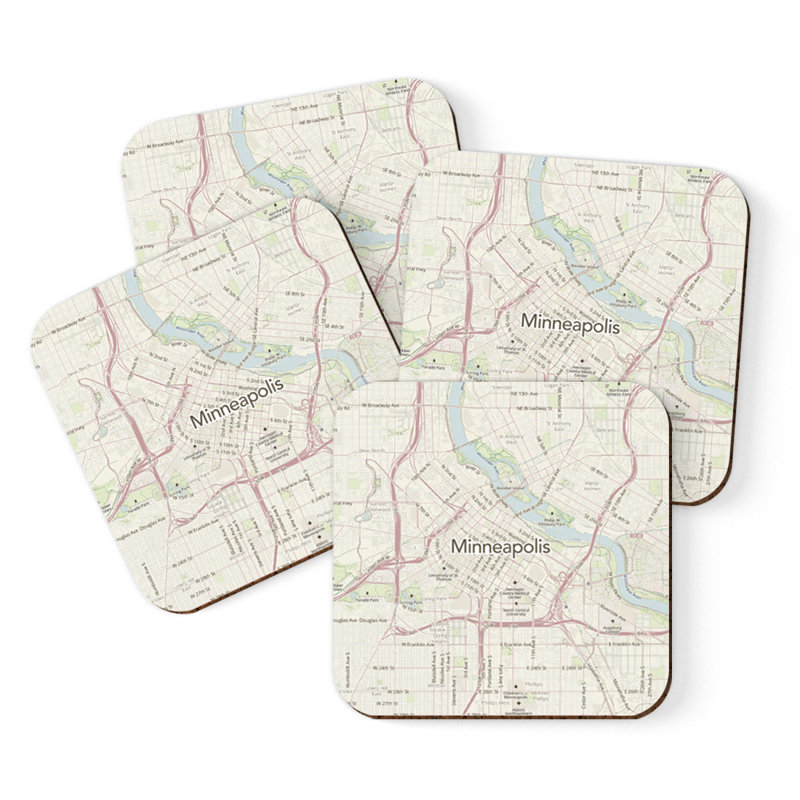 Sous-verre carte des États-Unis, Minneapolis