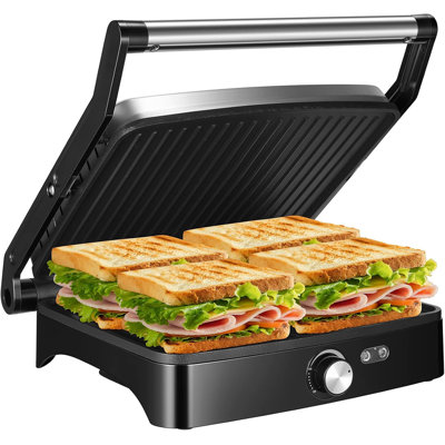 1200W Adjustable‑Temp 4‑Slice Panini Press Grill