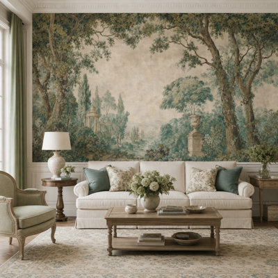 Décoration murale rétro pastorale de paysage pastel