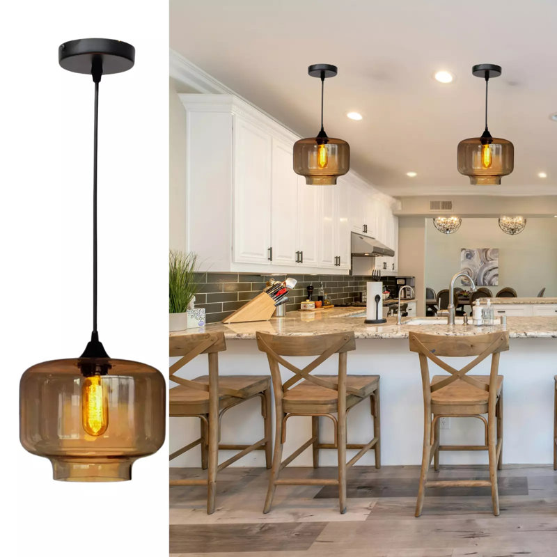 1 - Light Matte Black Drum Pendant