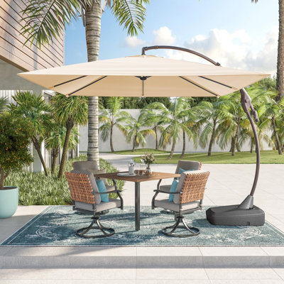 Grand parasol carré en porte-à-faux en aluminium 10 x 10 pi pour patio