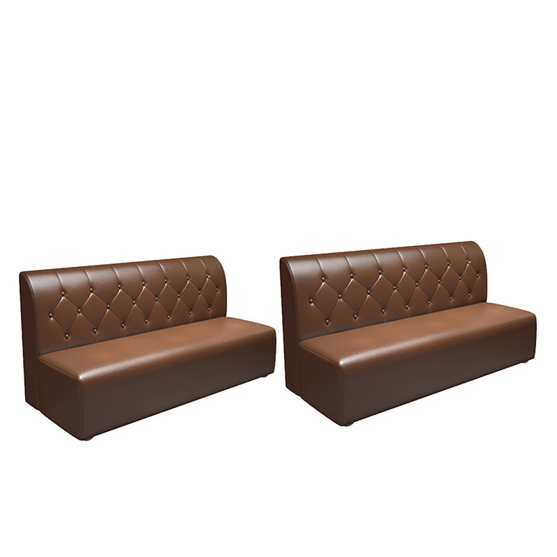 Banc rembourré en similicuir pour trois personnes, Brun