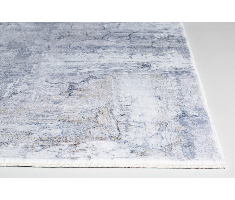 Gray Distressed Marble Area Rug