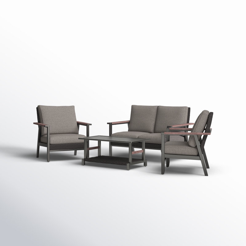 Bertolde 4 - Person Patio Conversation Set with Cushions