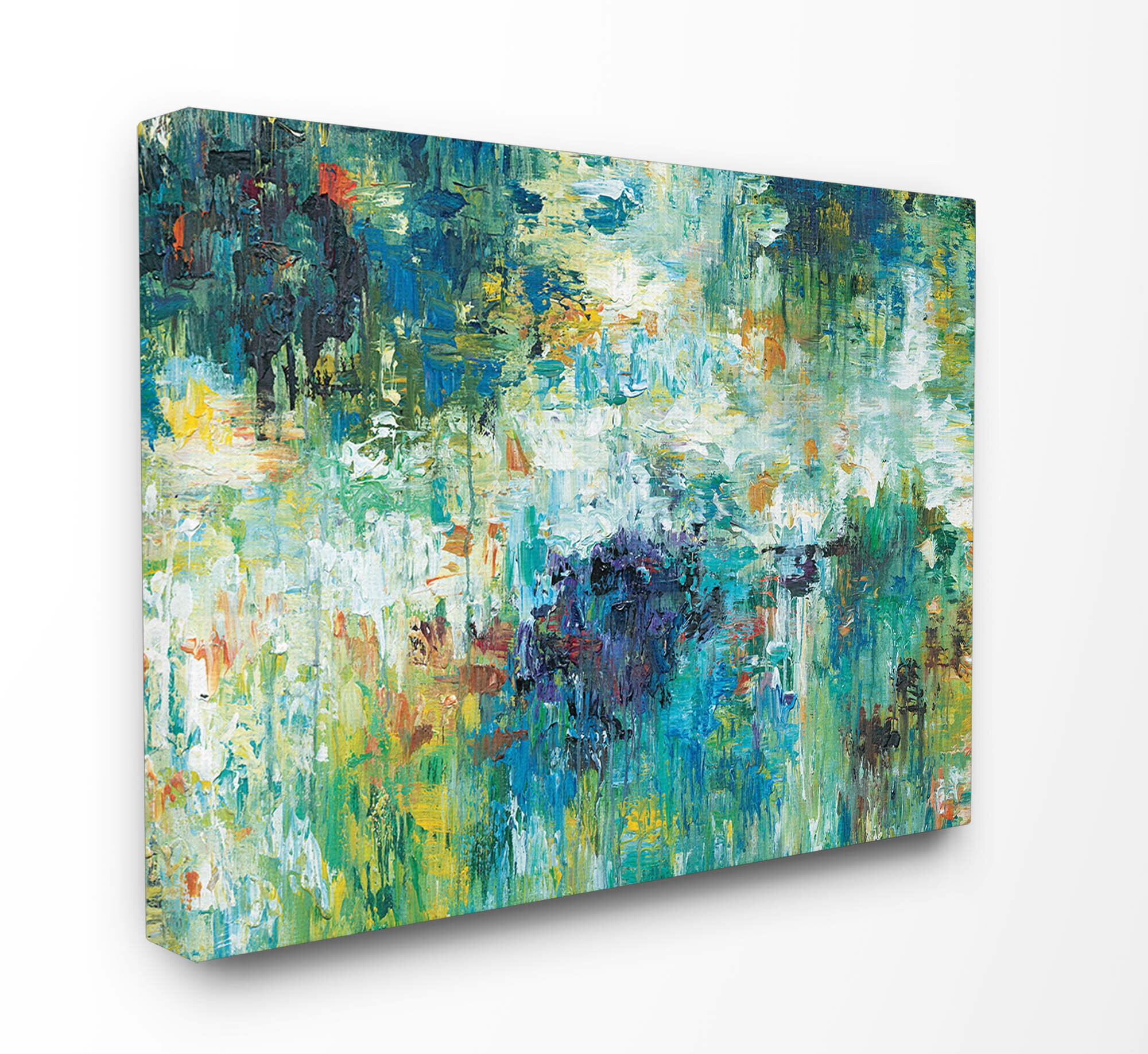 Stupell Industries Reflections Blue Abstract Landscape On Canvas by ...
