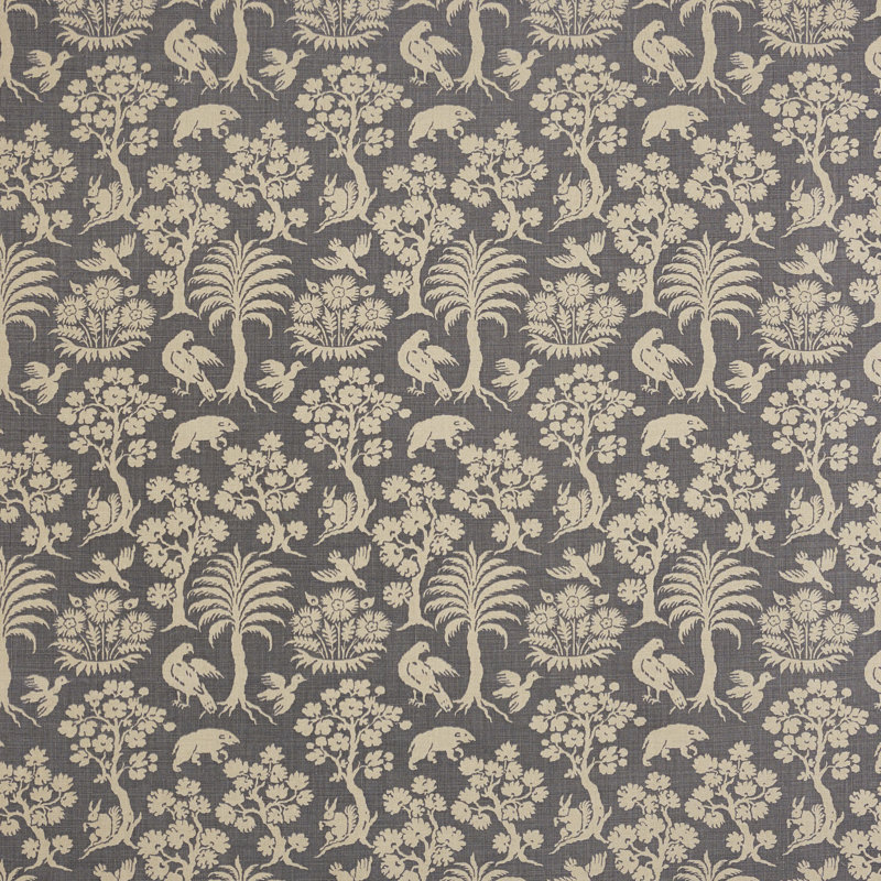 Woodland Silhouette Fabric, Steel