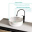 , Lavabo intégré en céramique blanc brillant - teint, lisse et non poreux, 15,98 po de largeur, profond, 4,59 po de hauteur, 17,7 lb, idéal pour la rénovation de salle de bain