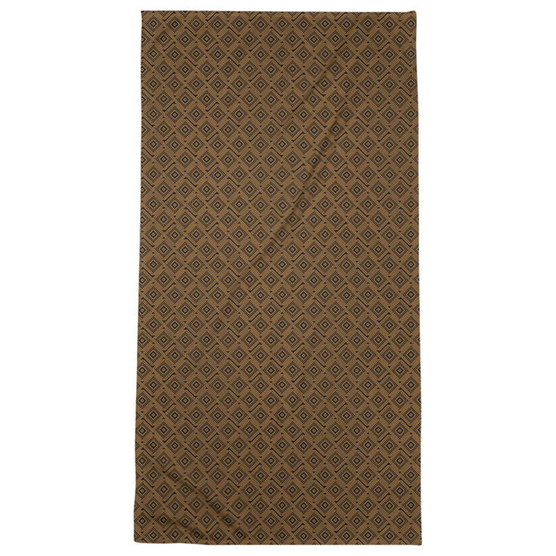 Katelyn Elizabeth Cotton Blend Bath Towel, Black/Orange