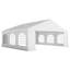 Pavillon de jardin 20 po x 20 pi pour espace extérieur en acier blanc et PE, avec design pliable avec structure en acier galvanisé