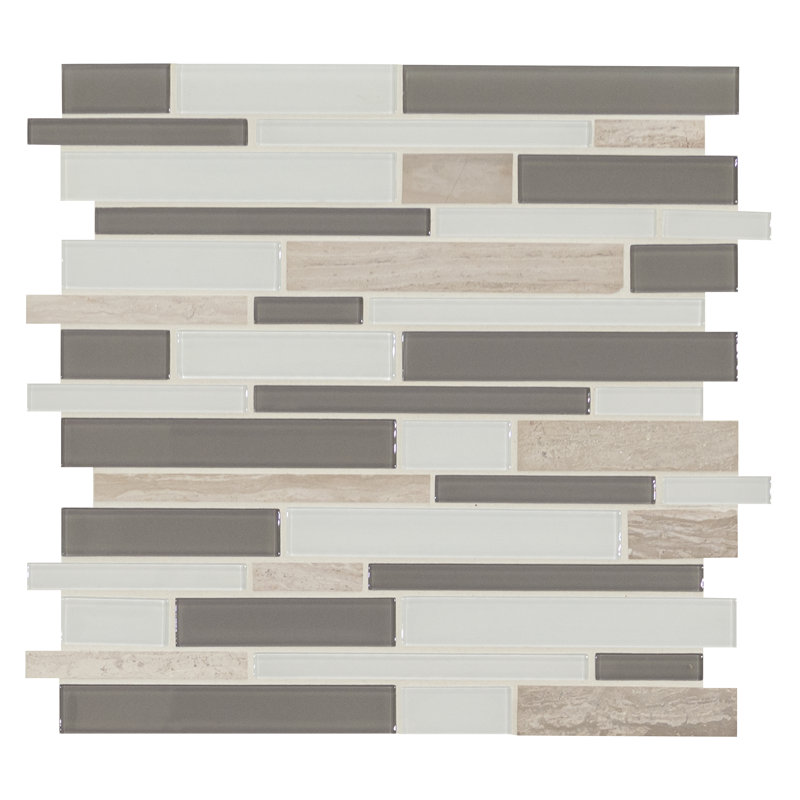 Carrelage mural mosaïque en verre 12 po x 12 po Ebon Frost