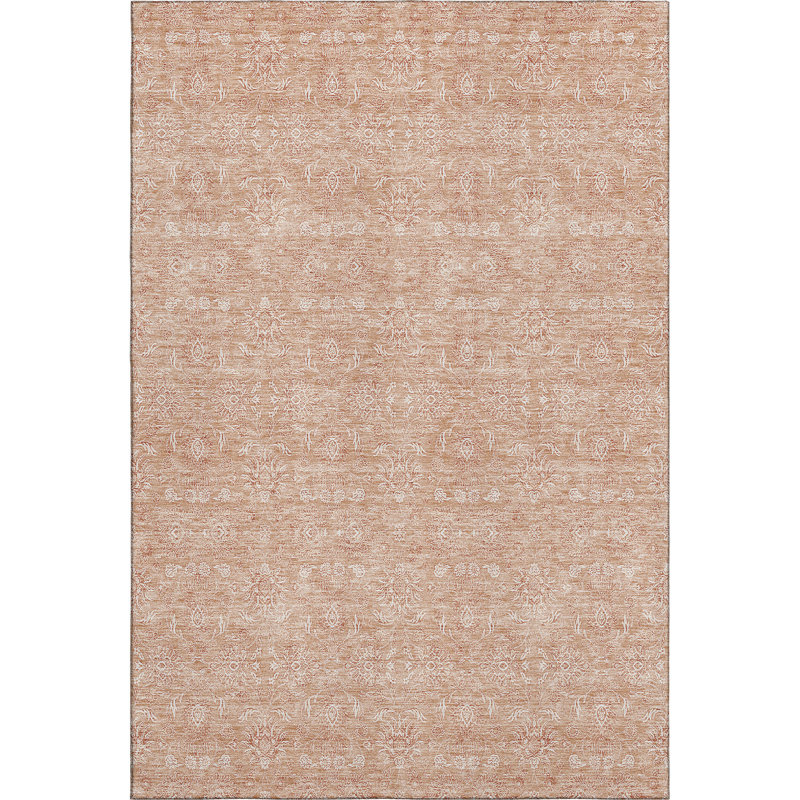 Premium Machine Washable Prisco Coral Rug, Rectangle 3' x 5'