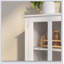 Armoire de rangement spacieuse avec portes doubles en verre et poignées en cloche uniques pour les cuisines modernes