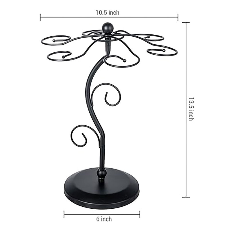 Metal Tabletop Wine Glass Rack in Black
