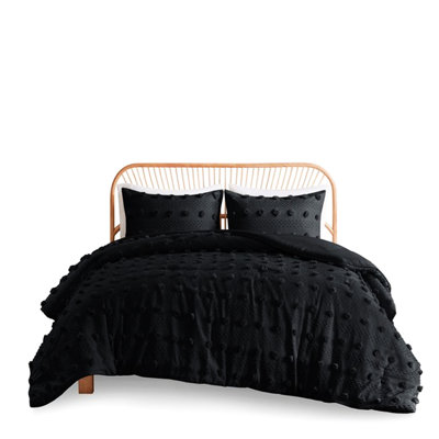 Édredon noir très grand / très grand lit, intérieur en microfibre, doux