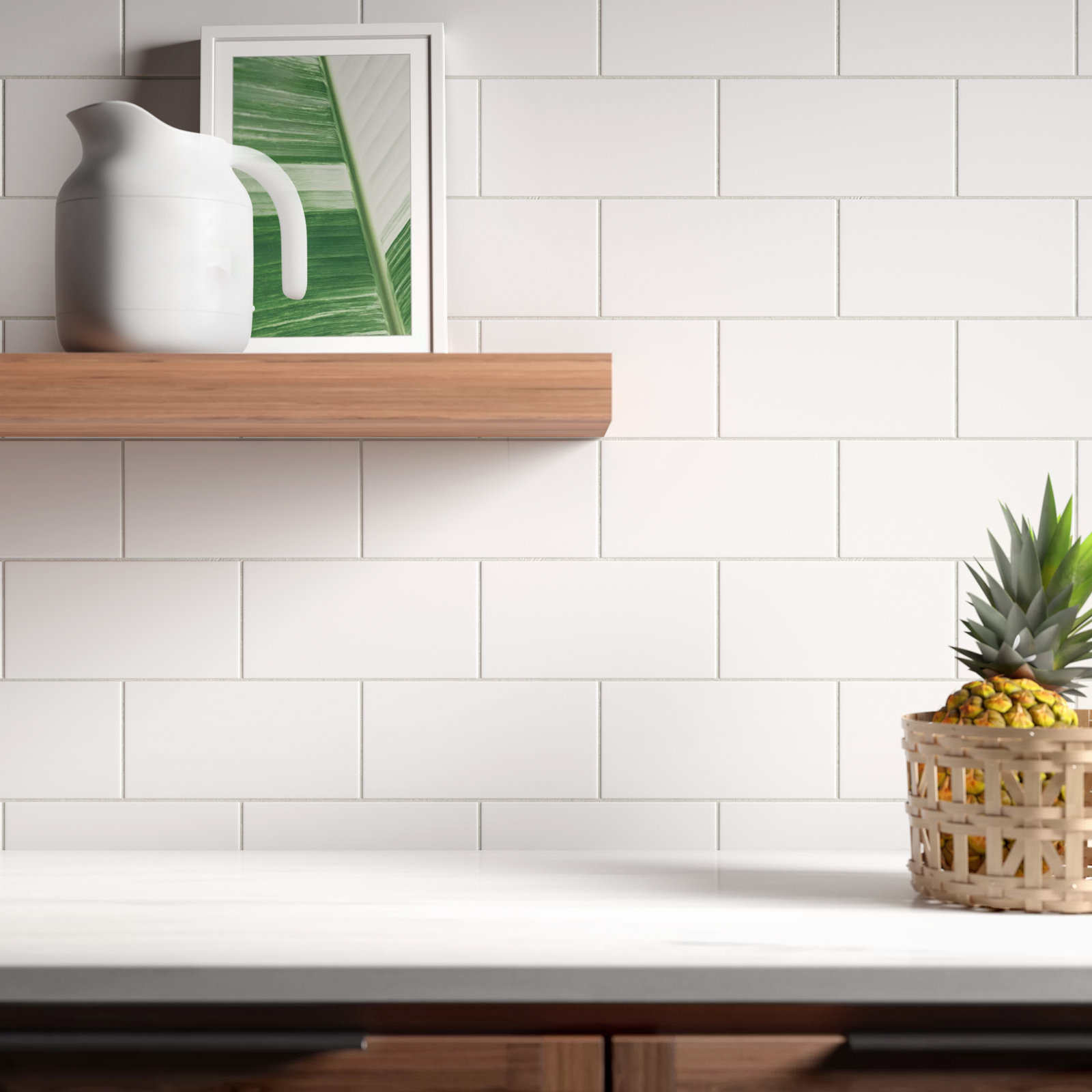 Berkeley 4" x 8" Ceramic Subway Tile, Matte Arctic White