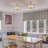 3 - Light 13.39'' Modern Drum Hammered Glass Semi Flush Mount Light-2083420227
