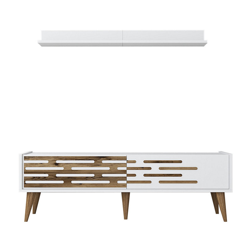 Keikei Unfinished TV Stand, White