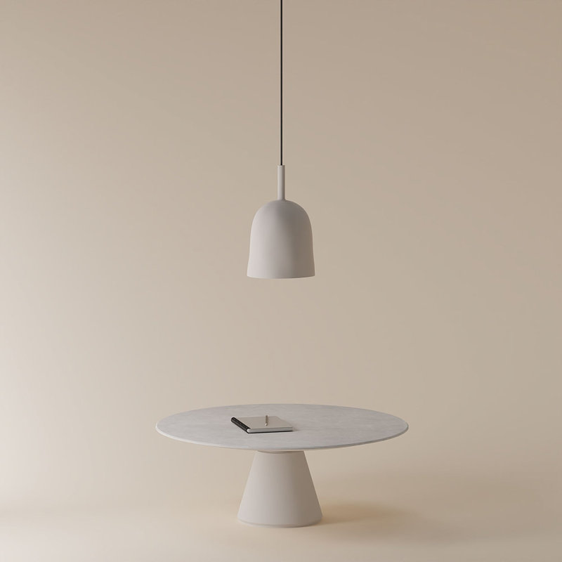 Vessel Pendant Light, Stone, 18.5'' H x 9'' W x 9'' D, Black