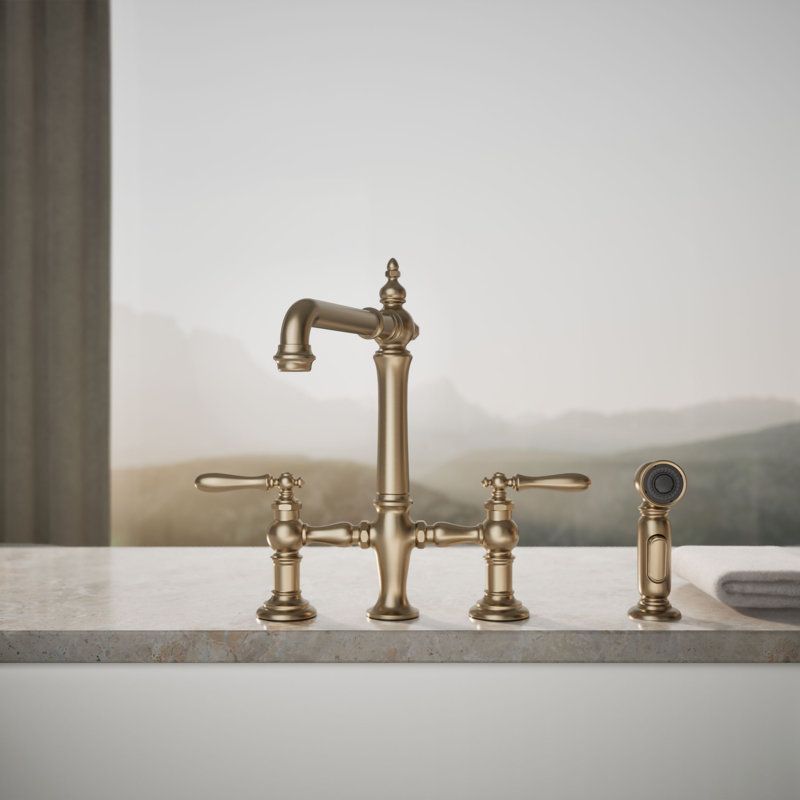 Artifacts® Bridge Faucet, Vibrant Brushed Bronze, Lever Handle