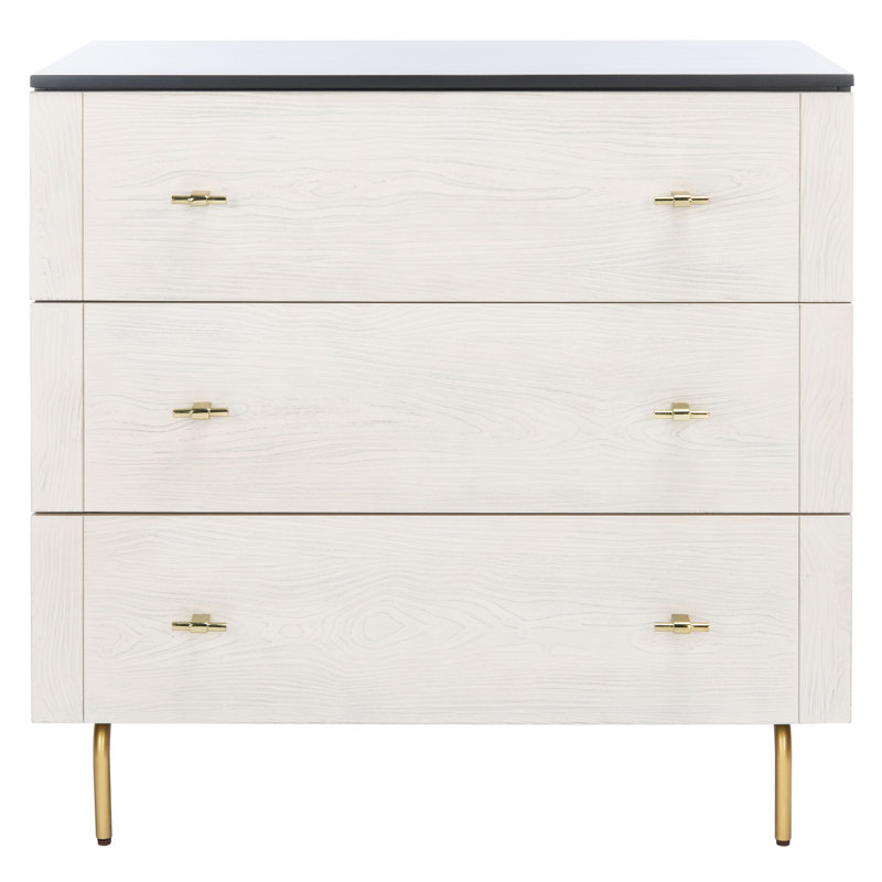 Bartelt 36'' W 3 - Drawer Dresser, Black/White