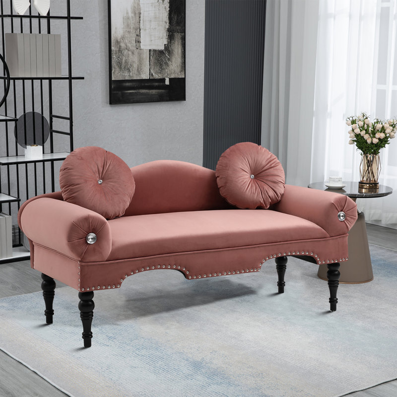 Causeuse en tissu Naquan, Rose