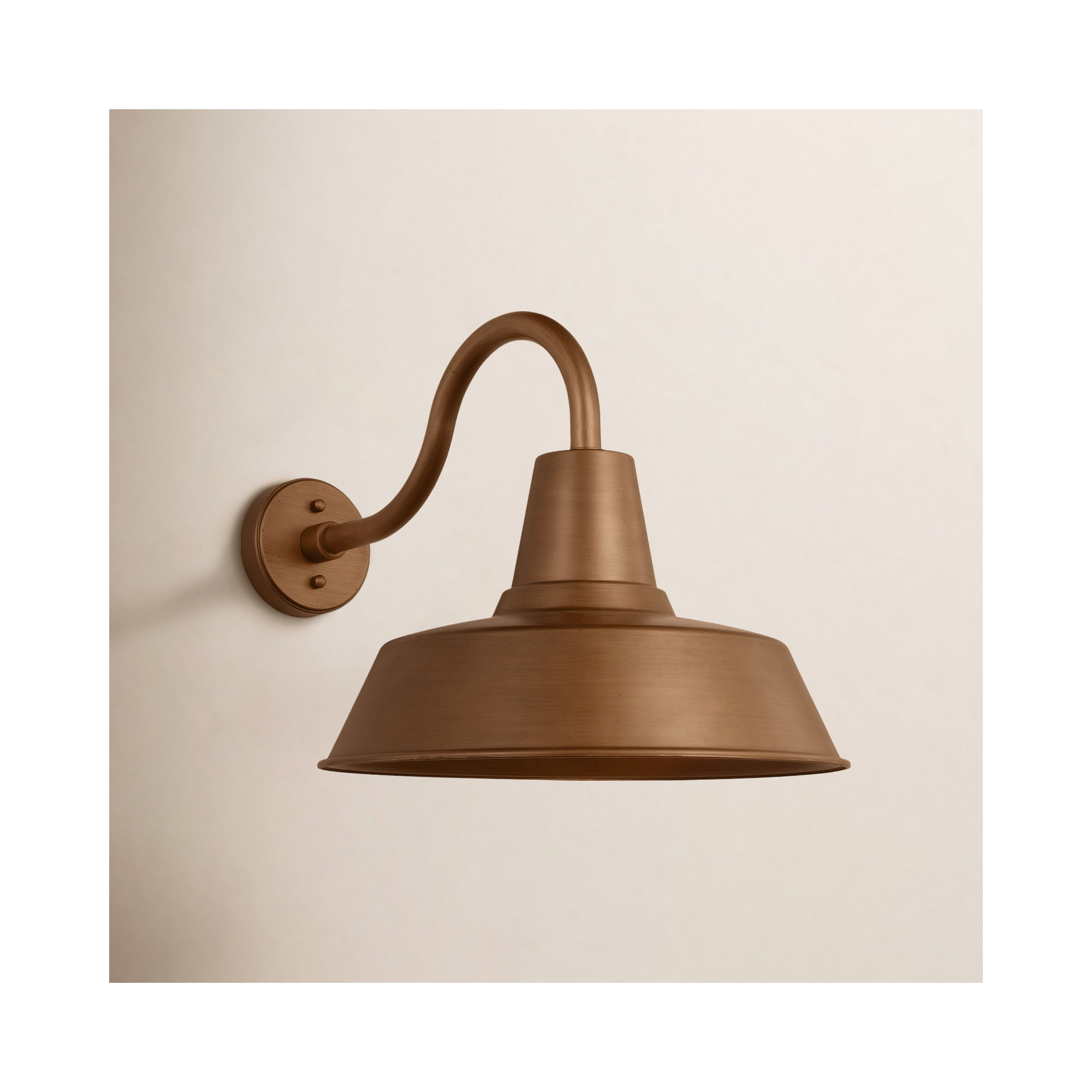 Single Light Dome Outdoor Wall Light, Natural Copper, Yes, 15" H x 16" W x 24" D