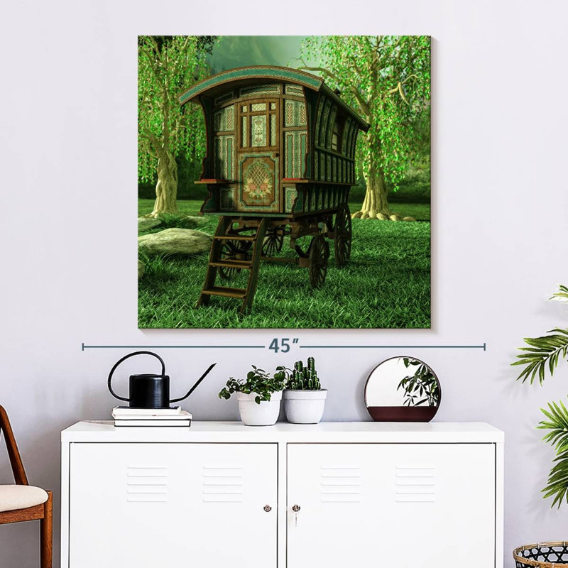 Mehar Ornate Gypsy Wagon, 33" H x 33" W