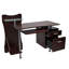 Élégant bureau d'ordinateur avec rangement, chocolat